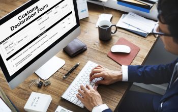 Customs Declaration Form Invoice Freight Parcel Concept
