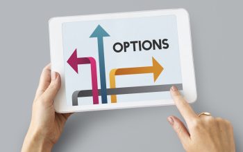 Illustration of opportunities at turning point to be change on digital tablet